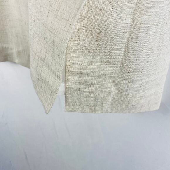 Vintage JBJ Sportswear Cream Linen A-Line Skirt Side Slit - Picture 2 of 8